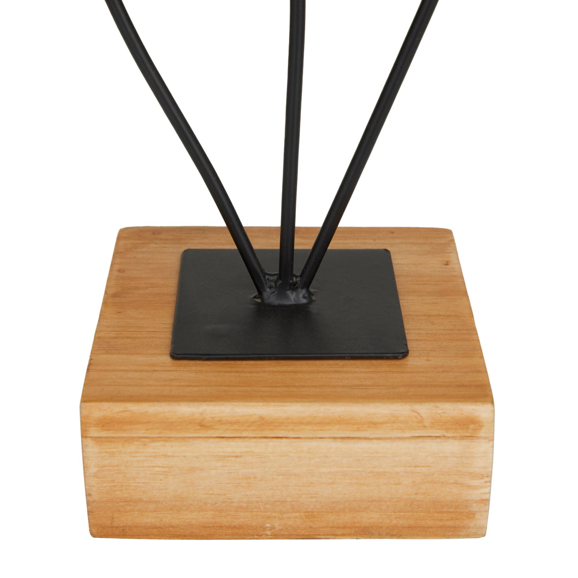 Black Metal Contemporary Floral Sculpture 18" x 9" x 4"